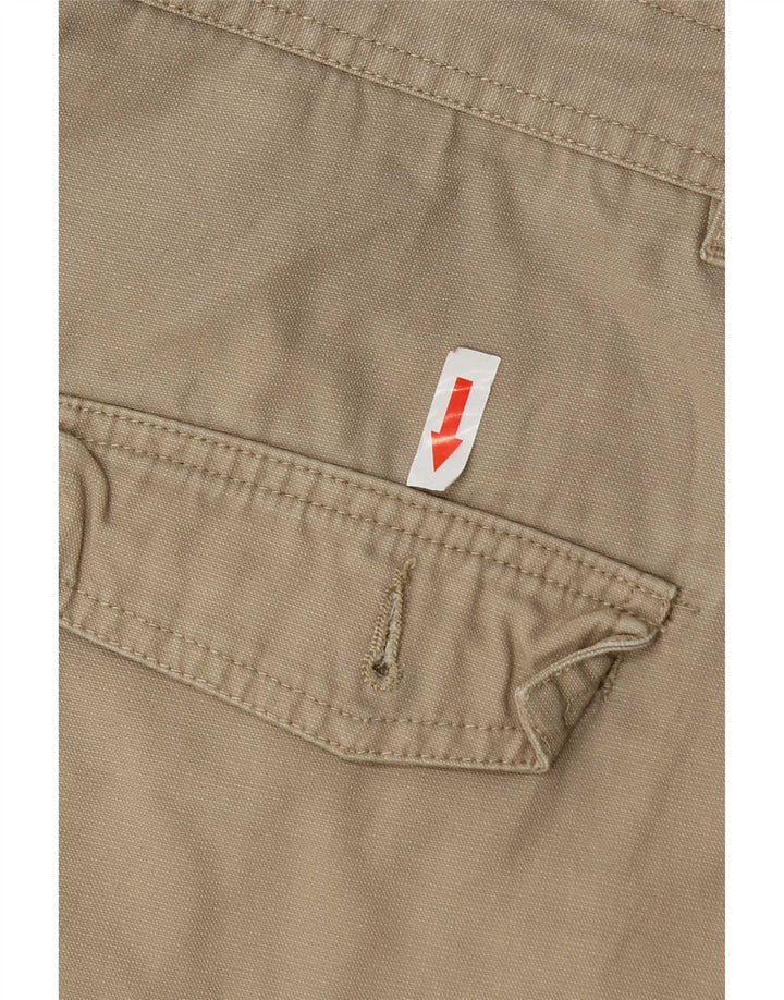 Zara Herren Cargoshorts EU 42 Large W32 Beige Baumwolle