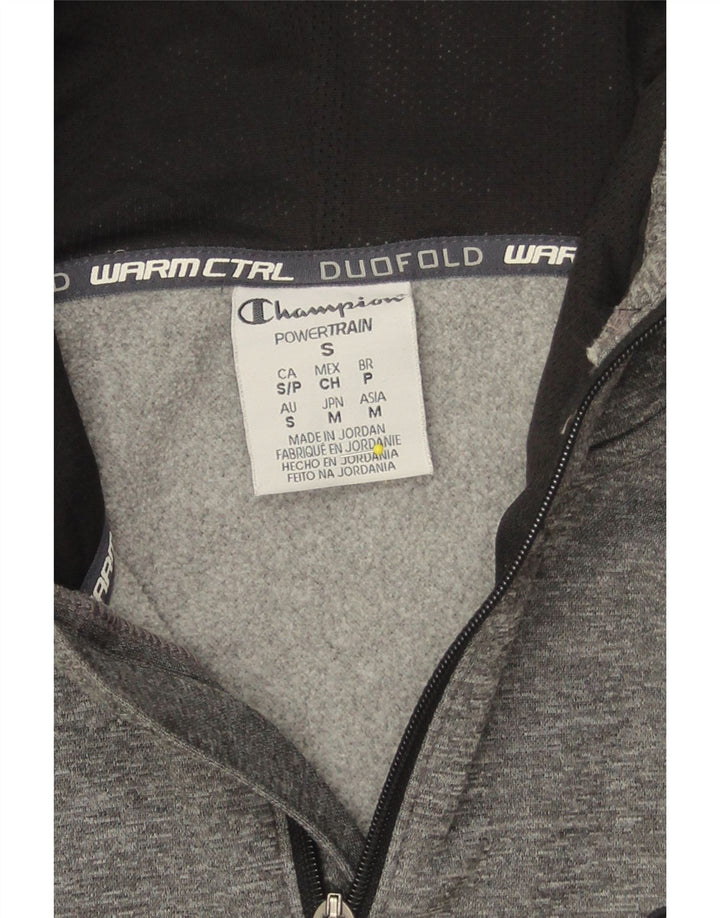 CHAMPION Mens Zip Hoodie Sweater Small Grey Colourblock Polyester Vintage Champion and Second-Hand Champion from Messina Hembry 