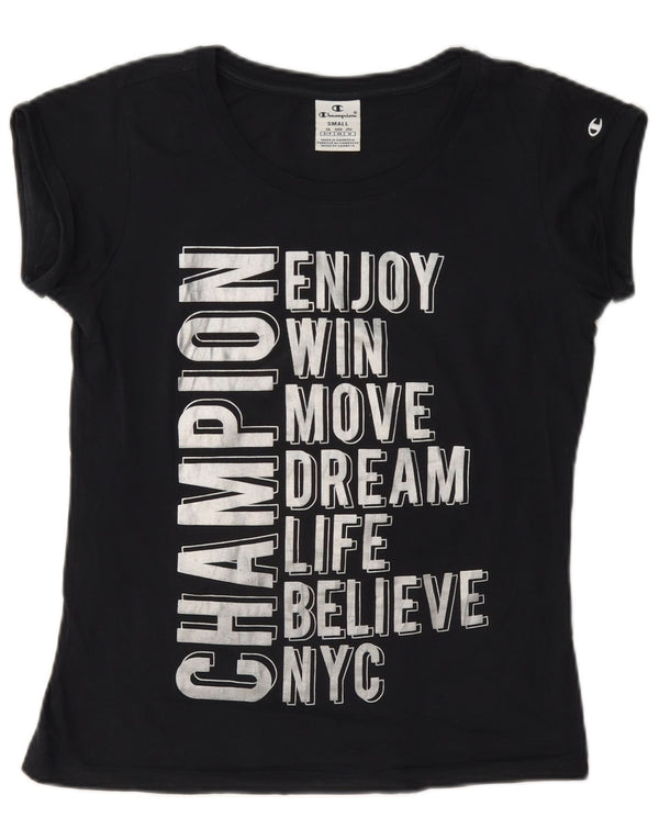 Champion Damen-T-Shirt mit Grafik, UK 10, Größe S, Marineblau