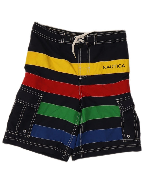 Badeshorts für Jungen von Nautica, 11–12 Jahre, mehrfarbig gestreift