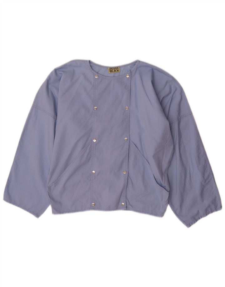 Penny Black Damen Zweireihige Bomberjacke UK 8 Small Blaue Baumwolle