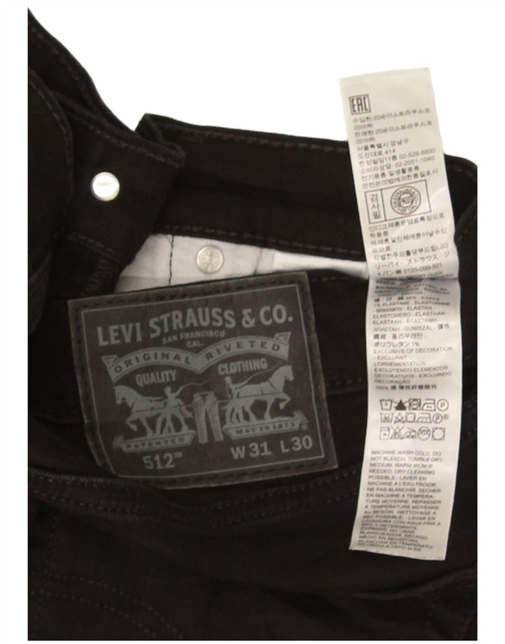 Levi's Herren 512 Tapered Slim Jeans W31 L30 schwarze Baumwolle