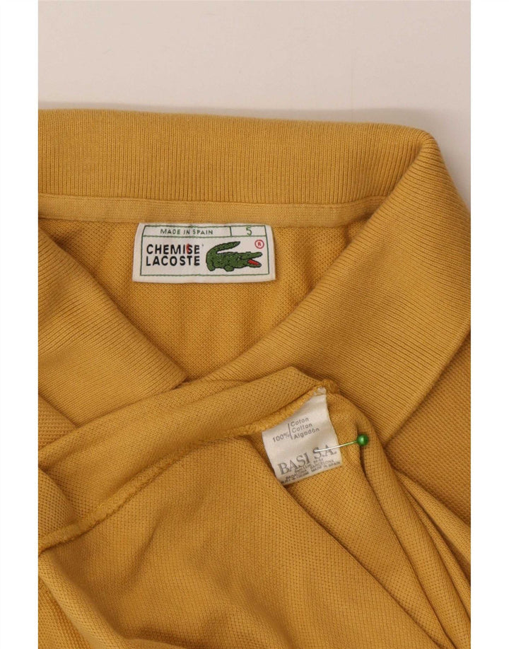 Lacoste Herren-Poloshirt, Größe 5, groß, gelbe Baumwolle