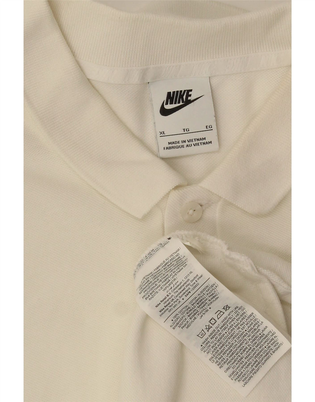 Nike Herren-Poloshirt XL aus weißer Baumwolle