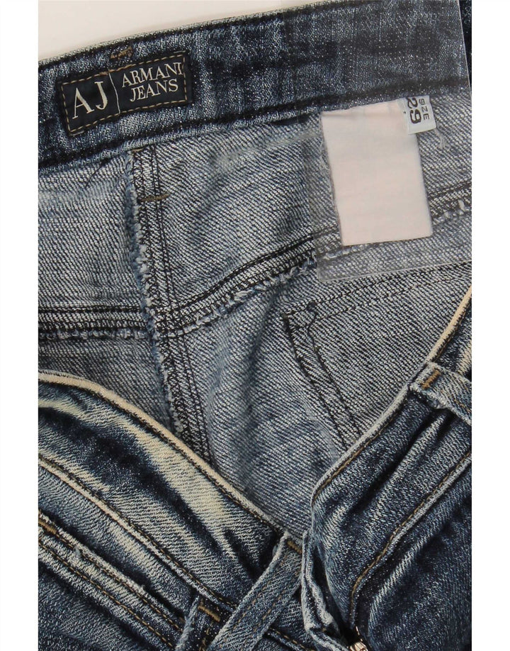 Armani Damen Distressed Slim Jeans W29 L29 Marineblau
