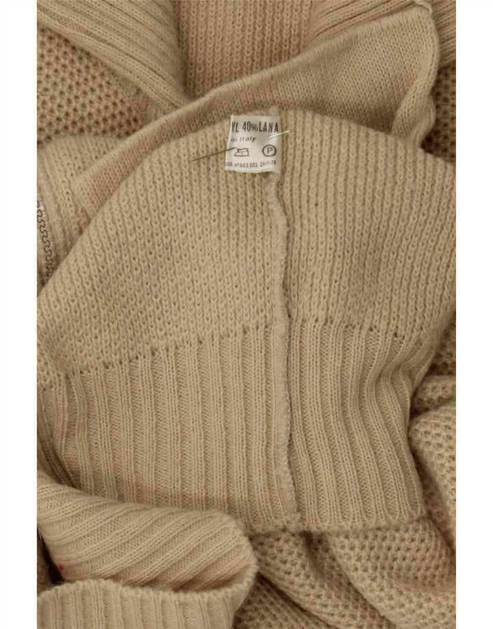 Gordon Herren-Cardigan-Pullover aus mittelbeigem Polyester