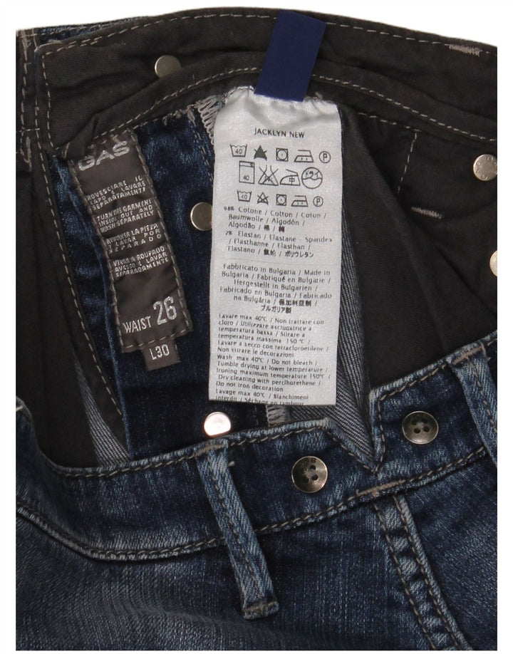 Gas Damen Slim Jeans W26 L30 Blaue Baumwolle