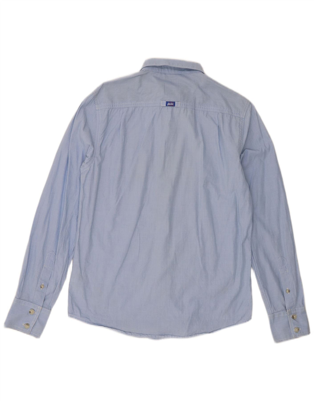 Superdry Herren-Hemd aus mittelblauer Baumwolle