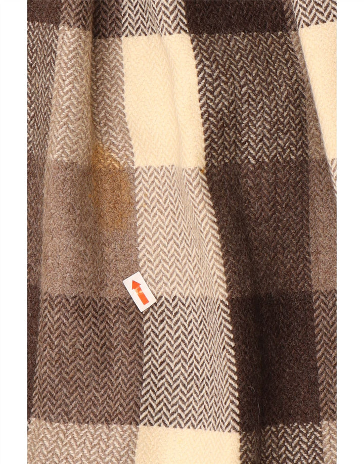 Vintage Damen Faltenrock W32 Großer brauner Karo