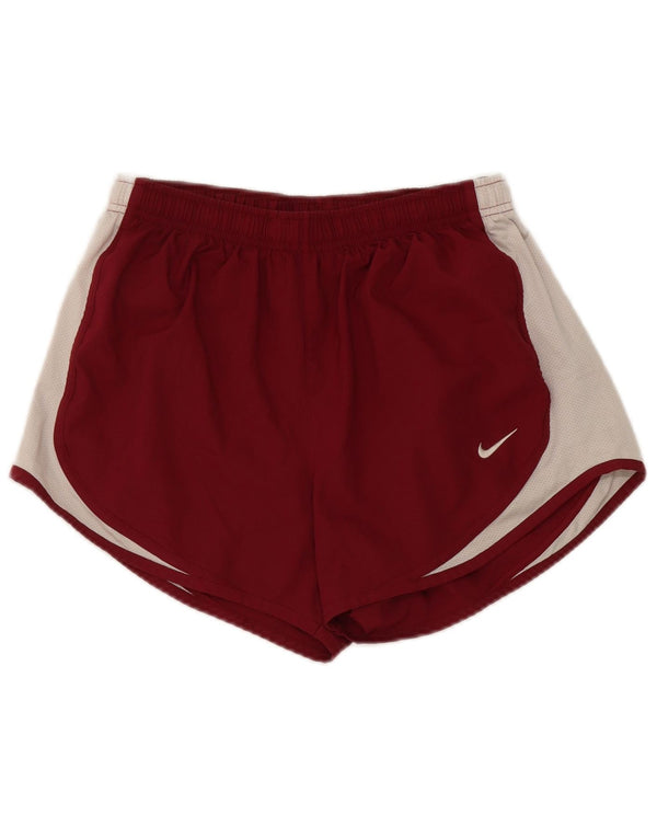 Nike Damen Dri Fit Sport Shorts UK 10 Small Burgund Colorblock Polyester