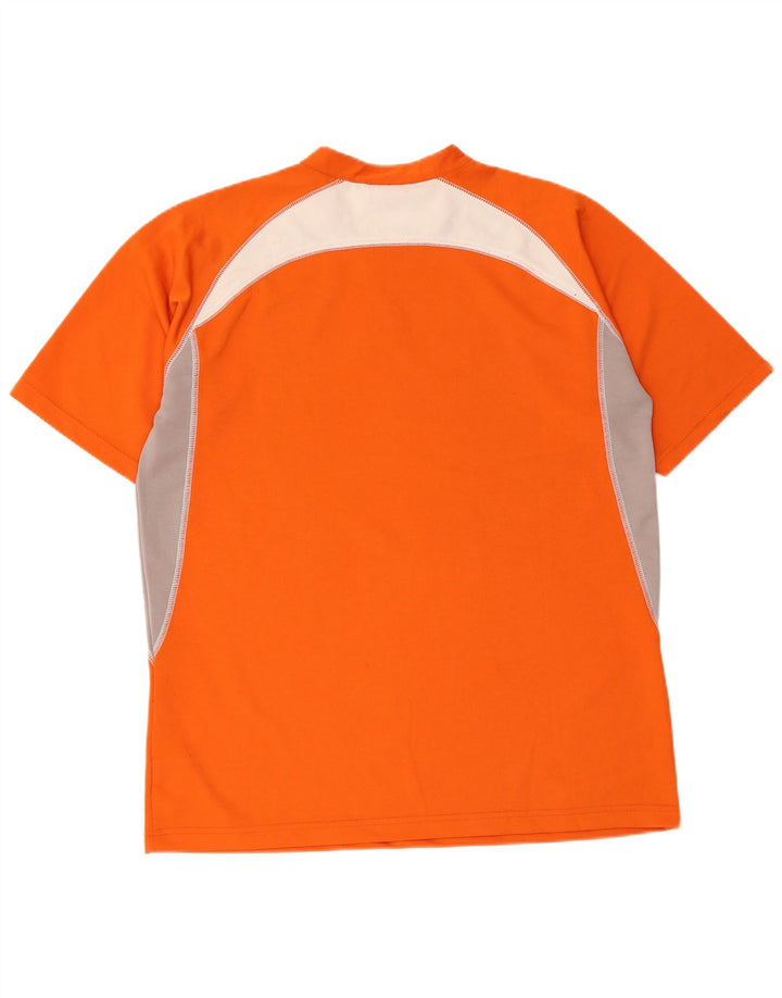 Sergio Tacchini Herren Grafik T-Shirt Top XL Orange Colourblock Polyester