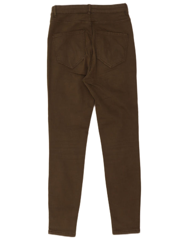 Zara Damen Skinny Jeans EU 38 Small W28 L28 Khaki Baumwolle