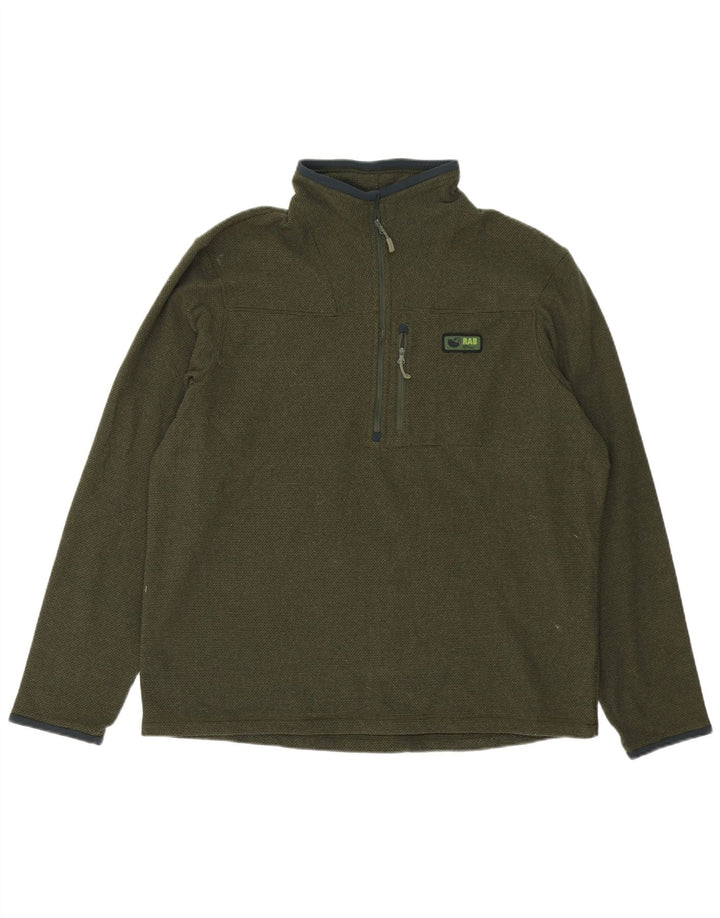 Rab Herren-Sweatshirt mit Reißverschluss am Hals, XL, grünes Polyester