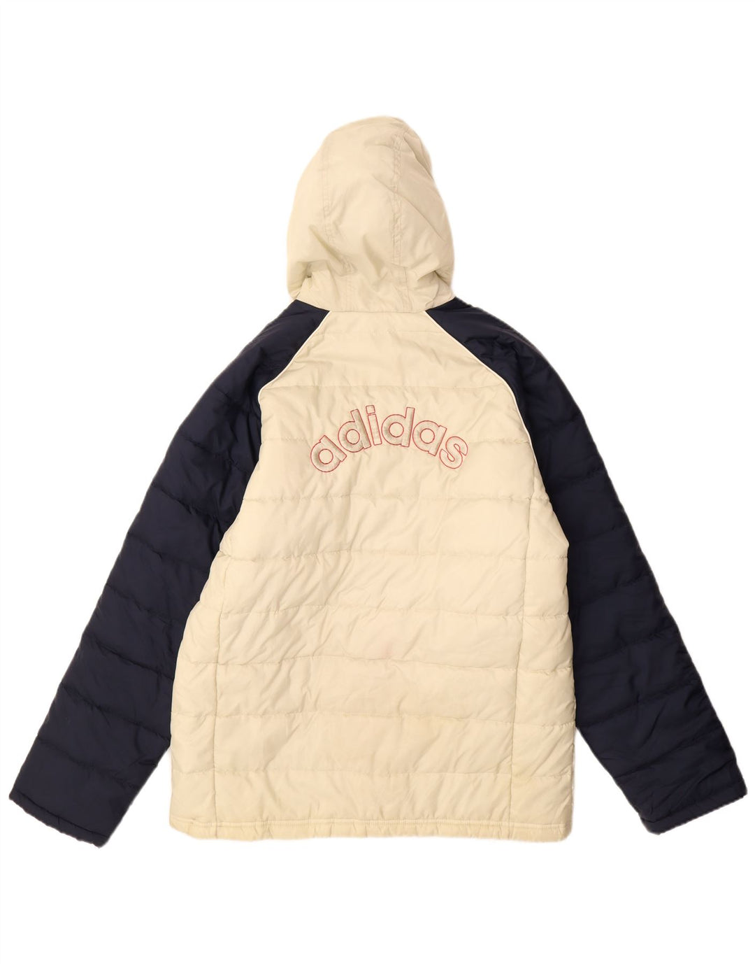 Adidas Jungen wattierte Jacke mit Grafik und Kapuze, 15–16 Jahre, weißes Farbblockdesign