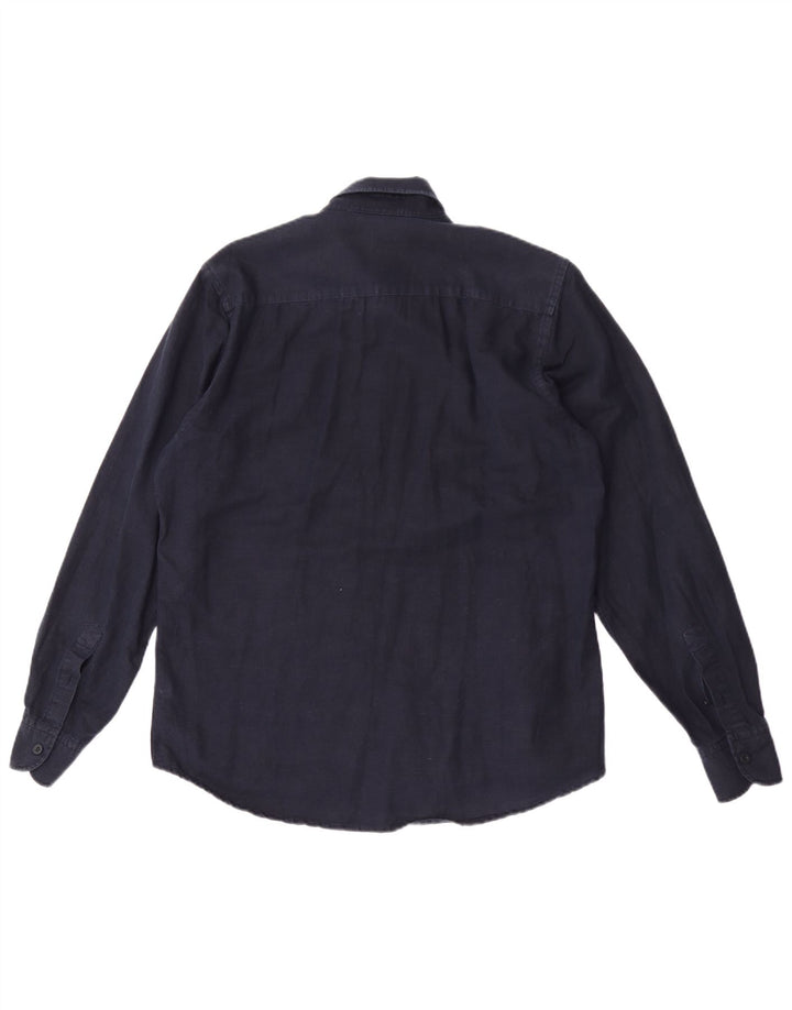 North Sails Herrenhemd aus mittelblauer Baumwolle in Marineblau