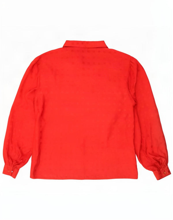 Primavera Firenze Womens Shirt Blouse UK 16 Large Red Geometric Polyester