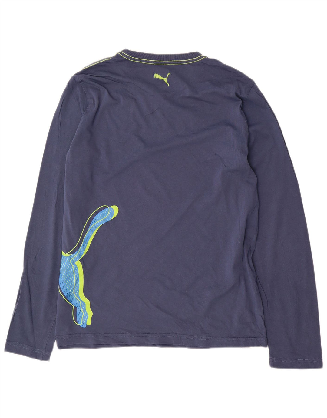 Puma Herren Grafik-T-Shirt, langärmelig, groß, marineblau, Baumwolle