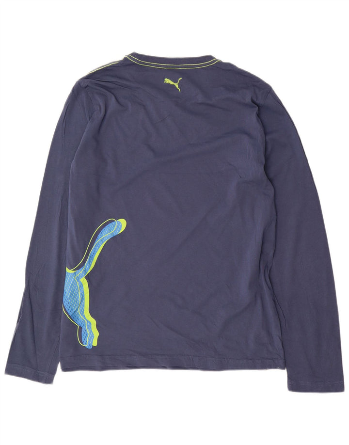 Puma Herren Grafik-T-Shirt, langärmelig, groß, marineblau, Baumwolle