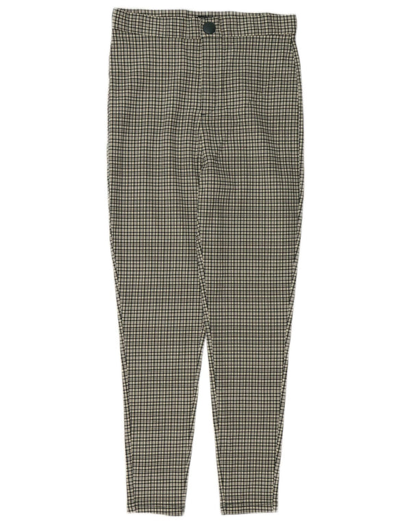 Zara Damen-Freizeithose mit hoher Taille, mittelgroß, W28, L27, mehrfarbig, Gingham
