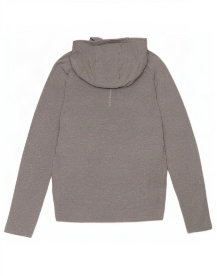 Nike Herren Dri Fit Kapuzenoberteil, langärmelig, mittelgrau geflecktes Polyester