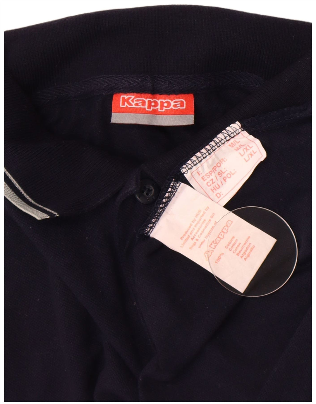 Kappa Herren-Poloshirt, mittelmarineblaue Baumwolle