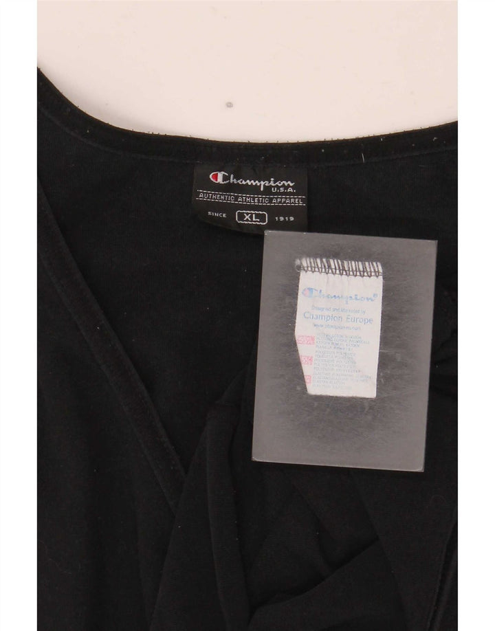 Champion Damen Top Langarm UK 18 XL Schwarz Baumwolle