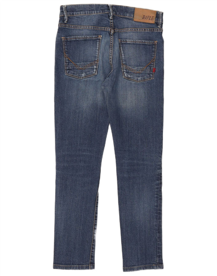 Rifle Damen Distressed Slim Jeans W30 L28 Blaue Baumwolle