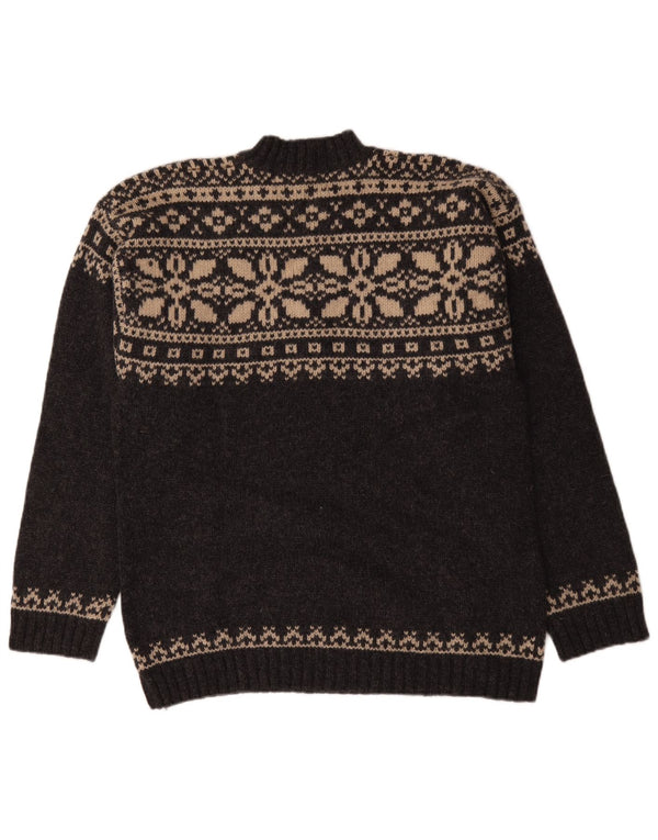 Cottonfield Herren-Pullover mit Rollkragen, XL, graue Fair-Isle-Wolle