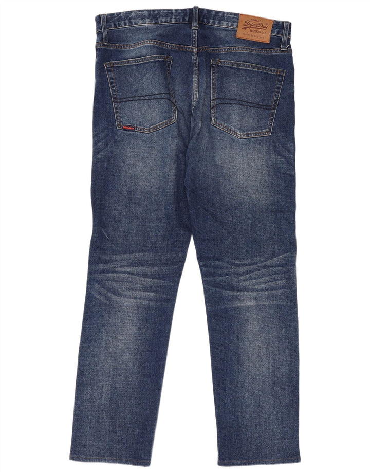 Superdry Herren Straight Jeans W34 L30 Blaue Baumwolle