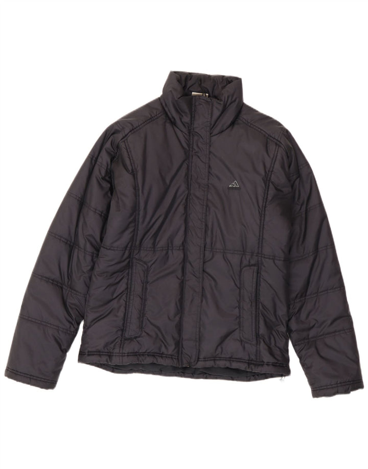 Adidas Damen Wattierte Jacke UK 14 Large Marineblau Polyamid