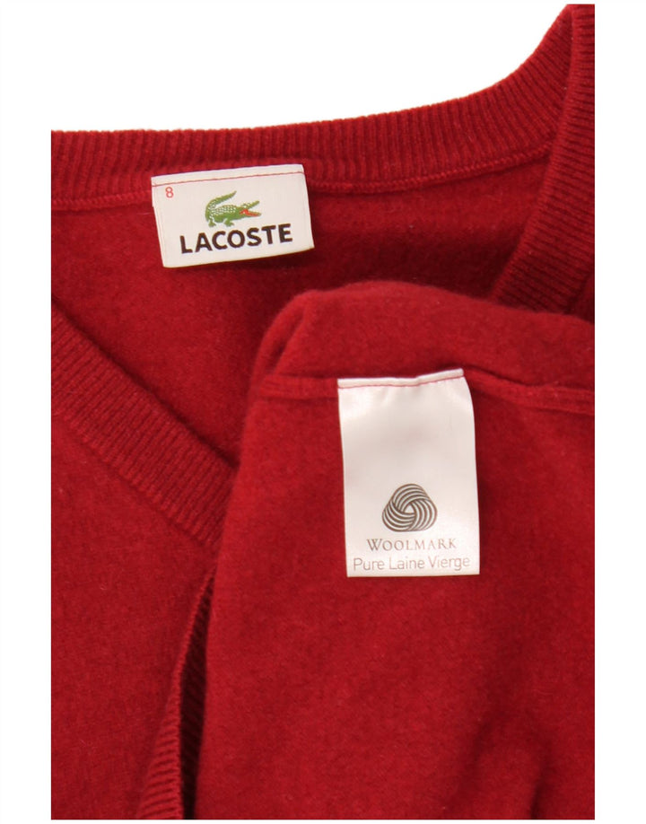 LACOSTE Herren-Pullover mit V-Ausschnitt, Größe 8 3XL, rote Wolle