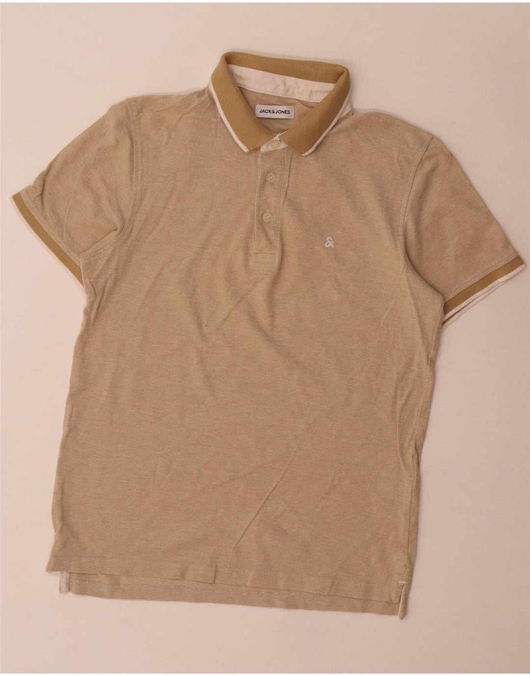 Jack & Jones Herren Poloshirt Small Beige Baumwolle