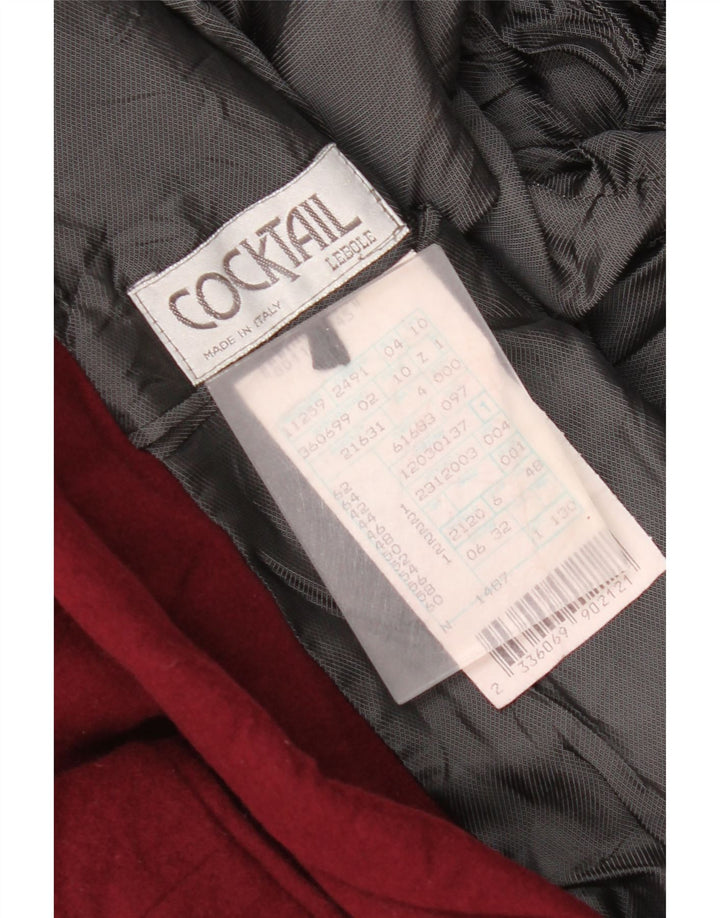 Lebole Herren-Blazerjacke mit 2 Knöpfen, IT 48, mittlere burgunderrote Wolle