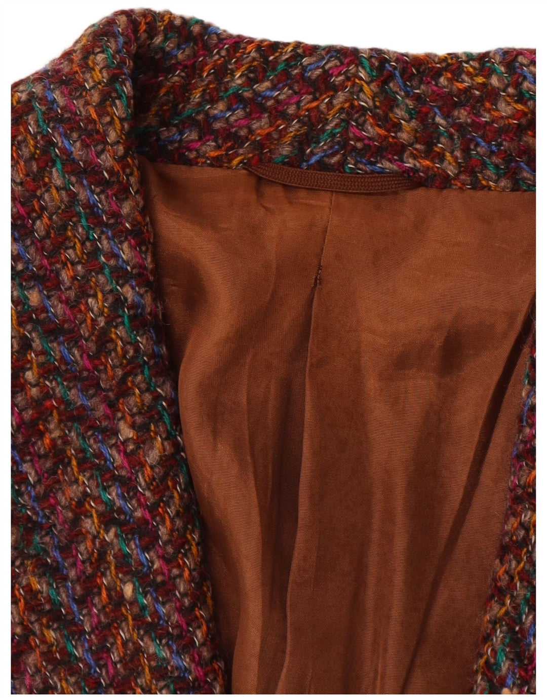 Vintage Damen Blazer Jacke UK 14 Medium Mehrfarbig Fischgrätenmuster