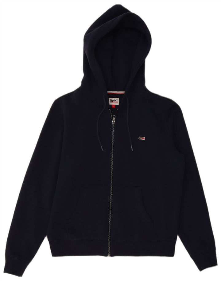 TOMMY HILFIGER Damen-Pullover mit übergroßem Reißverschluss und Kapuze, Gr. 10, Marineblau