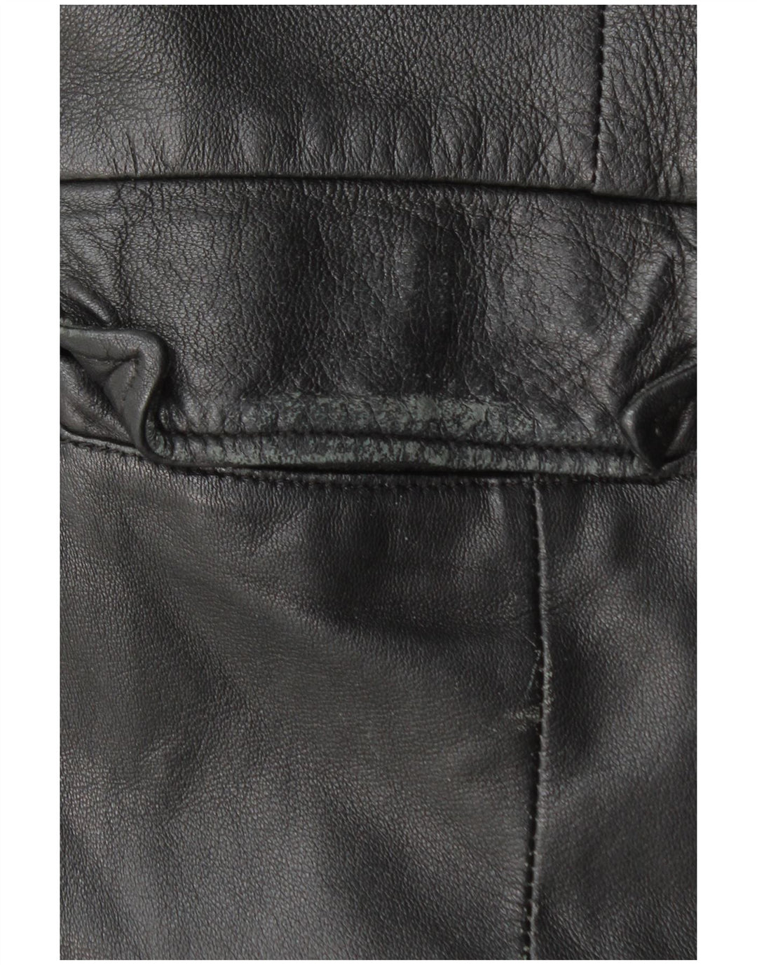 VINTAGE Damen Ledermantel UK 18 XL Schwarzes Leder