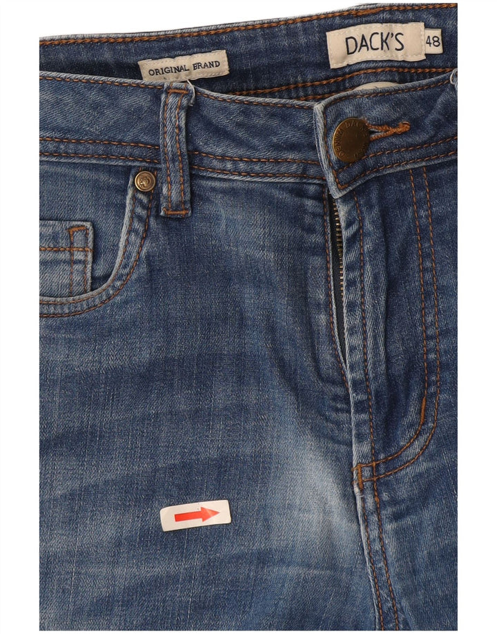 Dack's Damen Crop Slim Jeans IT 48 XL W32 L26 Blaue Baumwolle