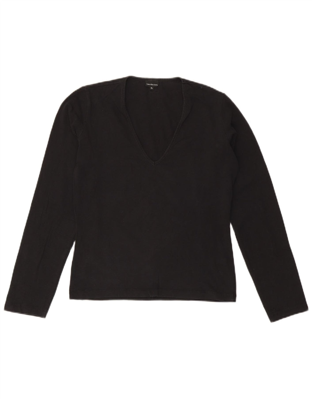 CALVIN KLEIN JEANS Damen Top Langarm UK 18 XL Schwarz