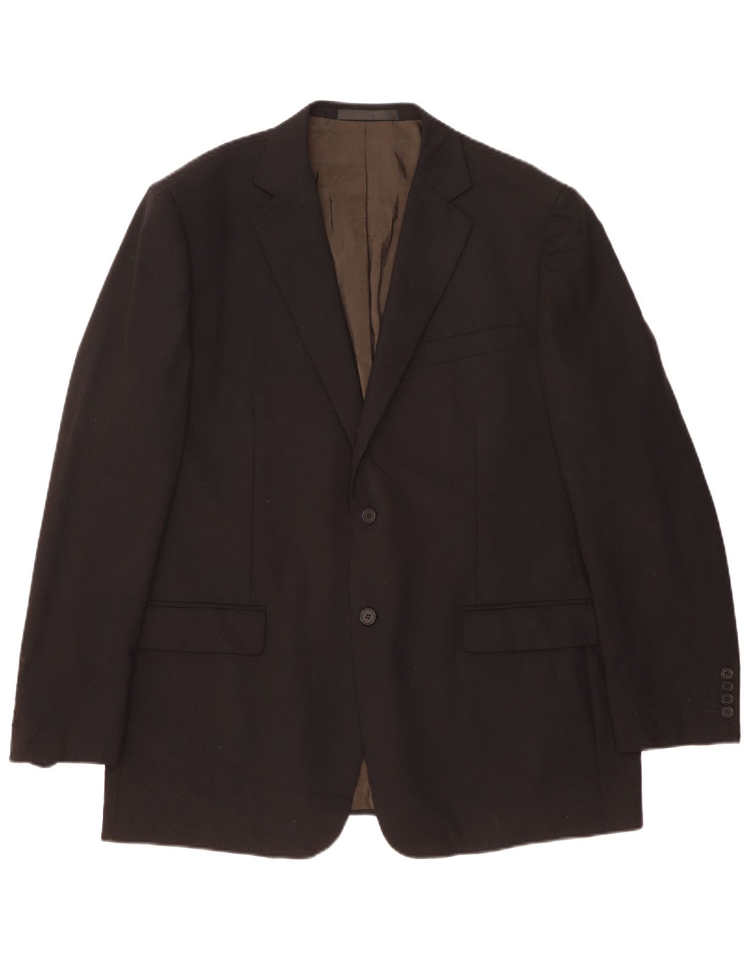 Marks & Spencer Herren-Blazer mit 2 Knöpfen, UK 46, XL, schwarze Wolle