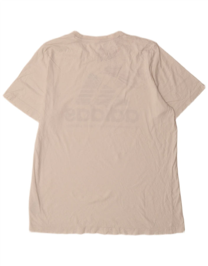 Adidas Herren T-Shirt mit Grafik, groß, aus weißer Baumwolle