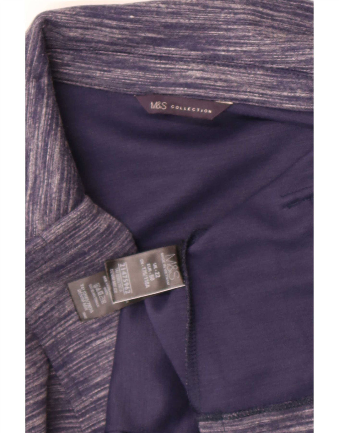 Marks & Spencer Offene Damen-Blazerjacke, UK 22 3XL, Marineblau meliert
