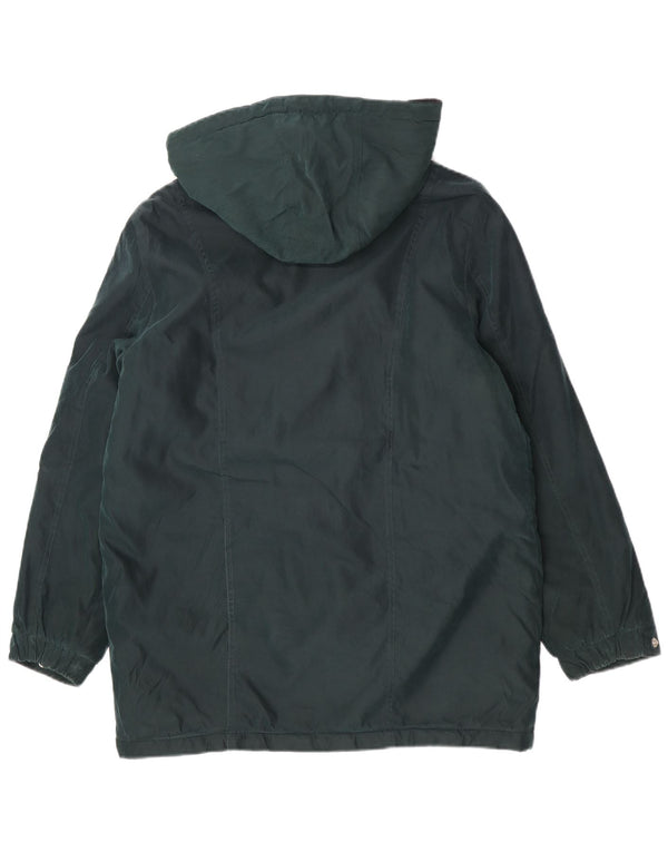 London Fog Damen-Parka mit Kapuze, übergroß, Größe UK 12, Mittelgrün