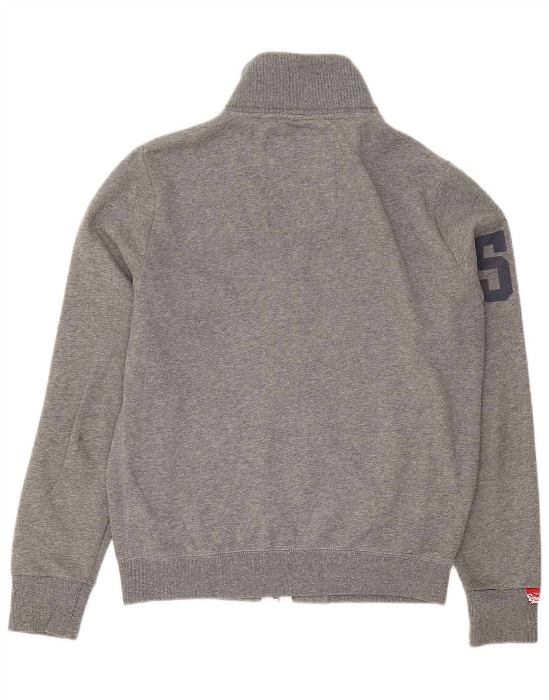 Superdry Herren-Trainingsanzugoberteil mit Grafik, Mittelgrau gesprenkelte Baumwolle