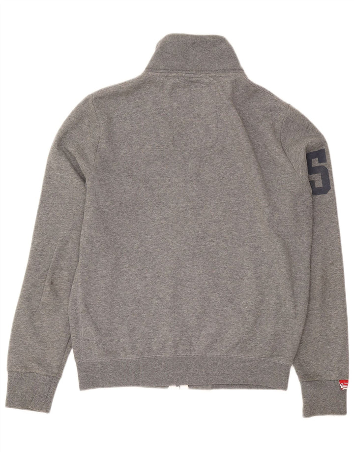 Superdry Herren-Trainingsanzugoberteil mit Grafik, Mittelgrau gesprenkelte Baumwolle