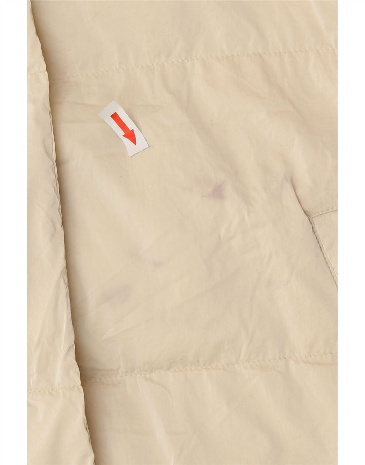 Zara Damen Übergroße Longline Wattierte Weste UK 10 Small Beige Polyester