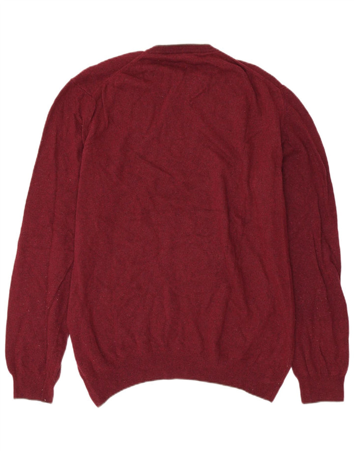 HARMONT & BLAINE Herren-Pullover mit Rundhalsausschnitt, 3XL, Burgunderrote Merinowolle