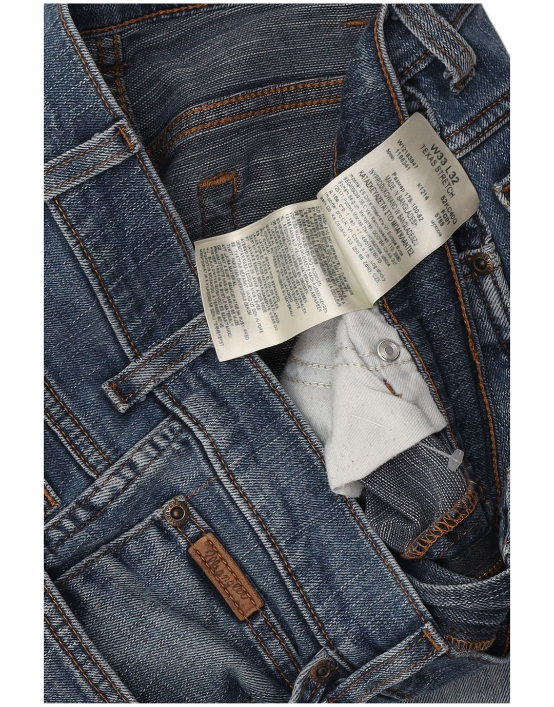 WRANGLER Herren Texas Stretch Straight Jeans W33 L30 Blaue Baumwolle