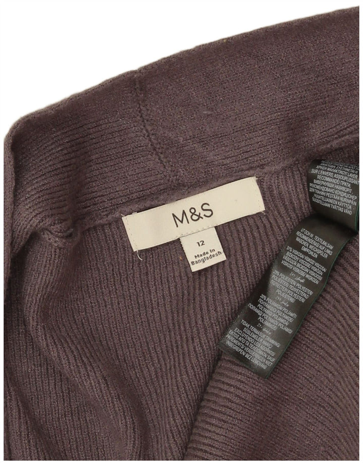 Marks & Spencer Damen Longline Open Cardigan Pullover UK 12 Mittelgrau