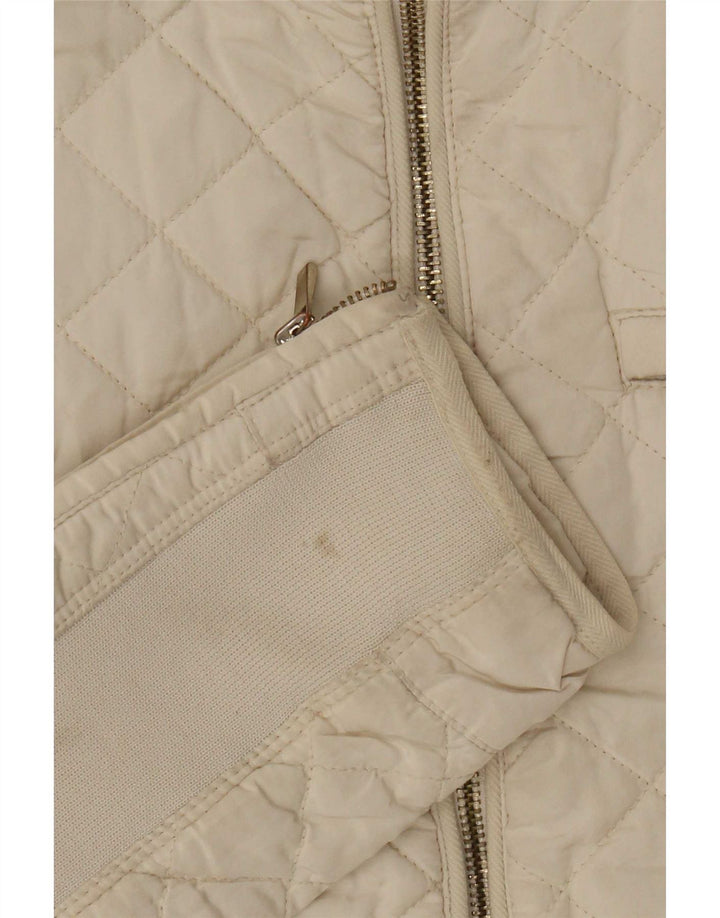 Zara Damen Steppjacke UK 12 Medium Off White