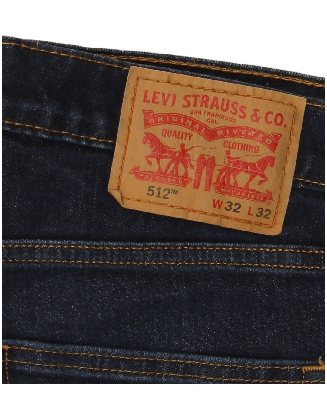 LEVI'S Herren 512 Slim Tapered Jeans W32 L32 Marineblaue Baumwolle